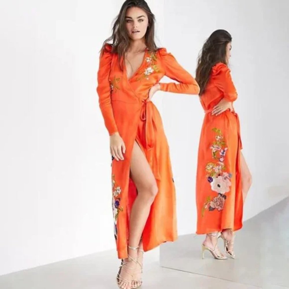 Wear this Showstopper to that Wedding...ASOS Floral Embroidered Wrap Dress